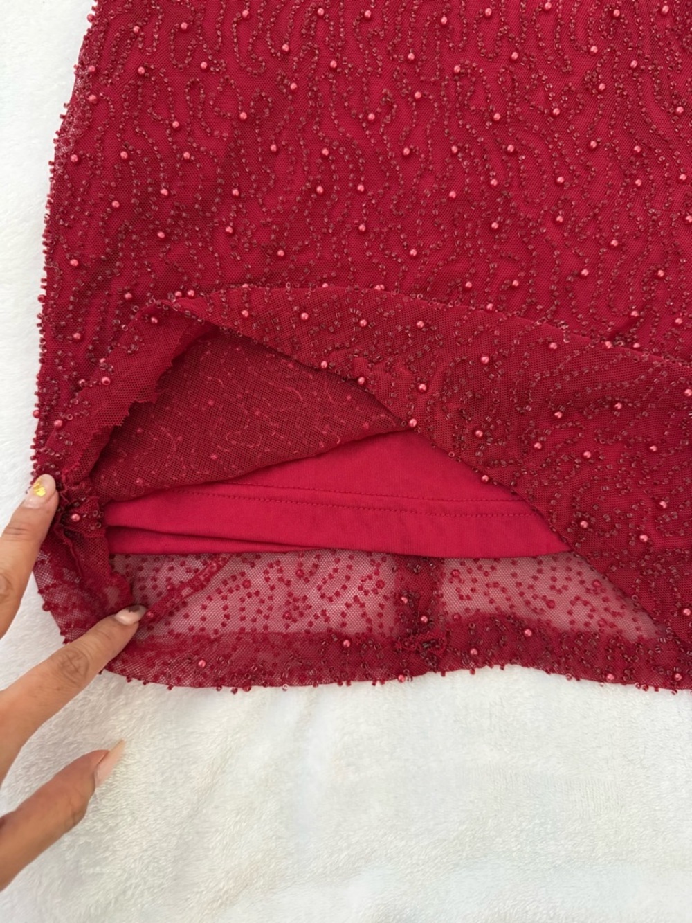 Windsor Red Beaded Mini Dress NWT Backless Strappy Bodycon Size Small - Picture 7 of 8